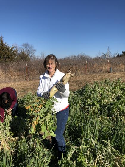 Darla Black with a radish